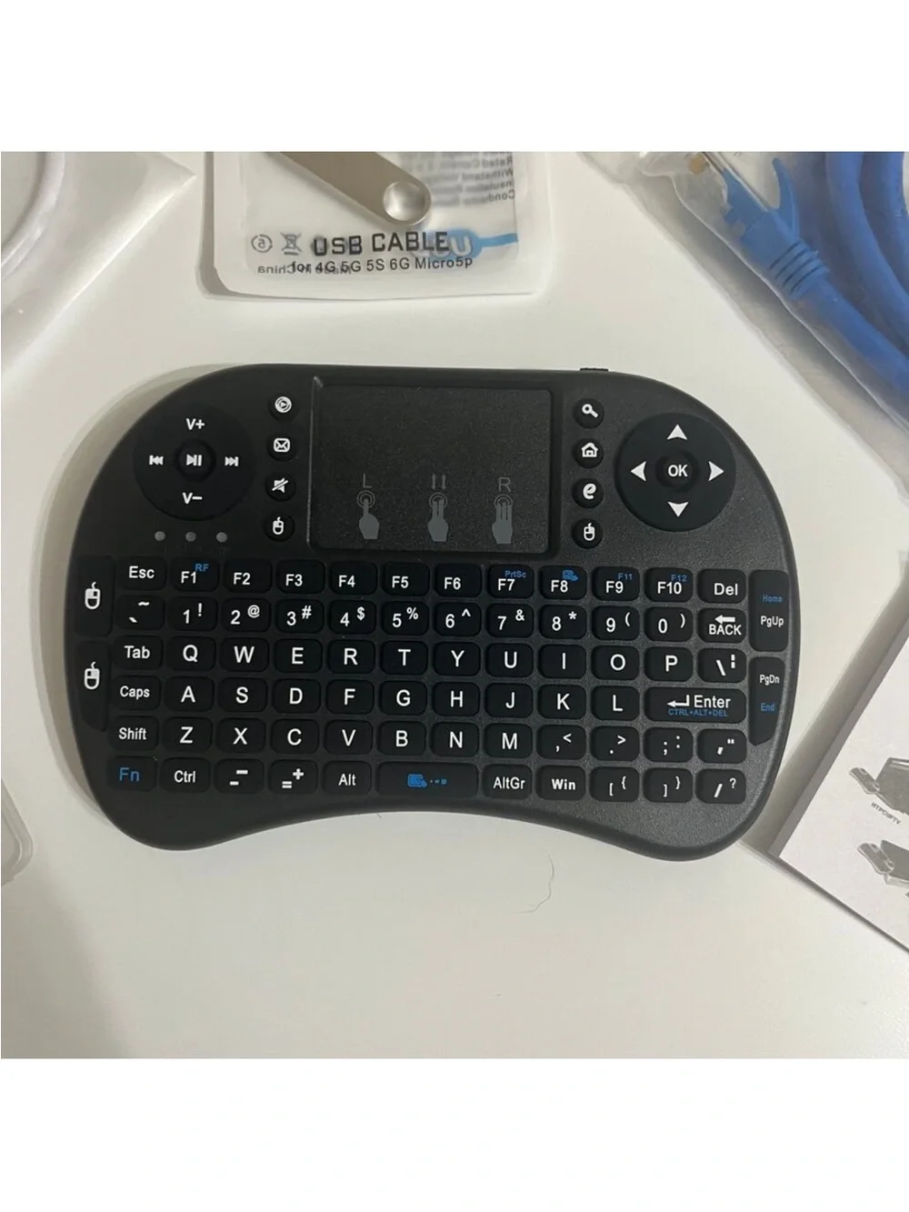 Mini Wireless Keyboard with Touchpad - Black